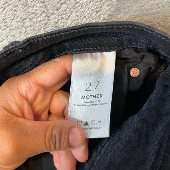 Mother The Stunner Double Zip Ankle Step Fray Jeans in Not Guilty Black Sz 27 - Picture 6 of 9